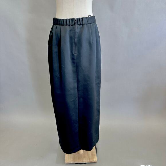 Alex Evenings black satin tuxedo a line maxi skirt Size 12 - Picture 10 of 12